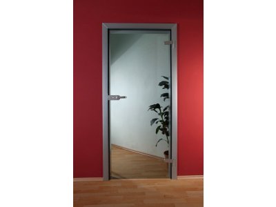 Skleněné dveře planibel (průhledne s v kovově šedém odstínu) 108