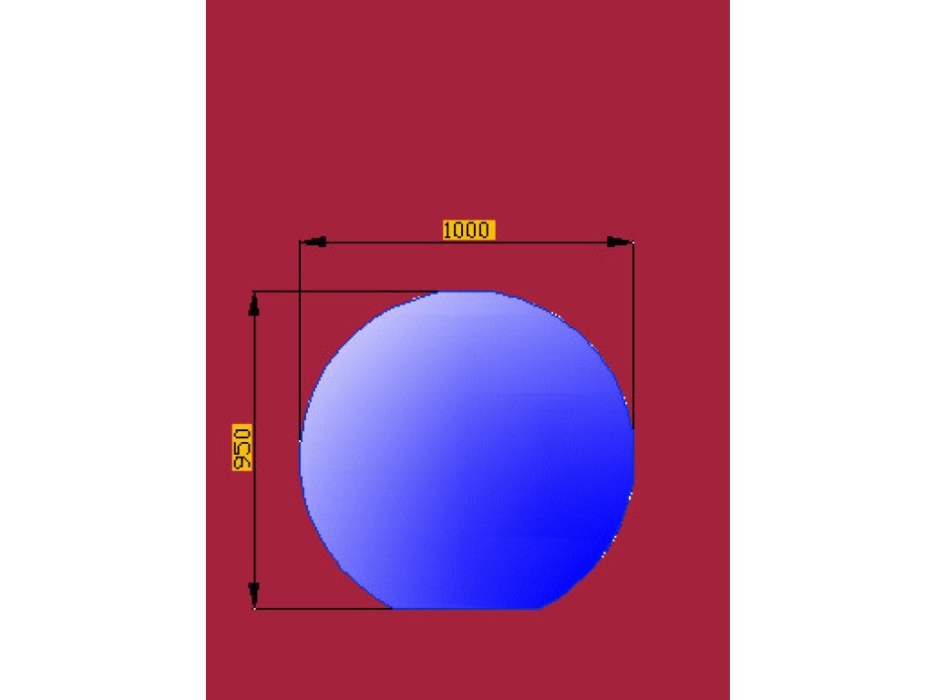 Sklo pod krbová kamna seříznutý kruh 950x1100mm 27